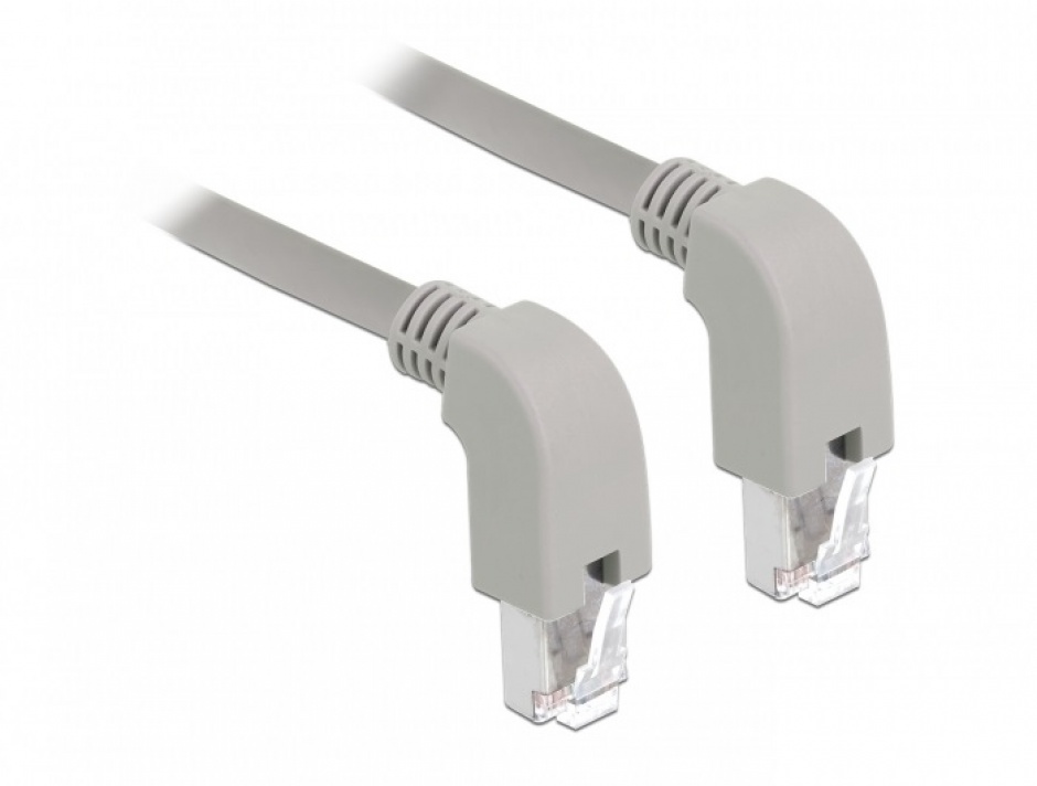 Cablu RJ45 Cat.6 S/FTP 1m Unghi Jos Delock