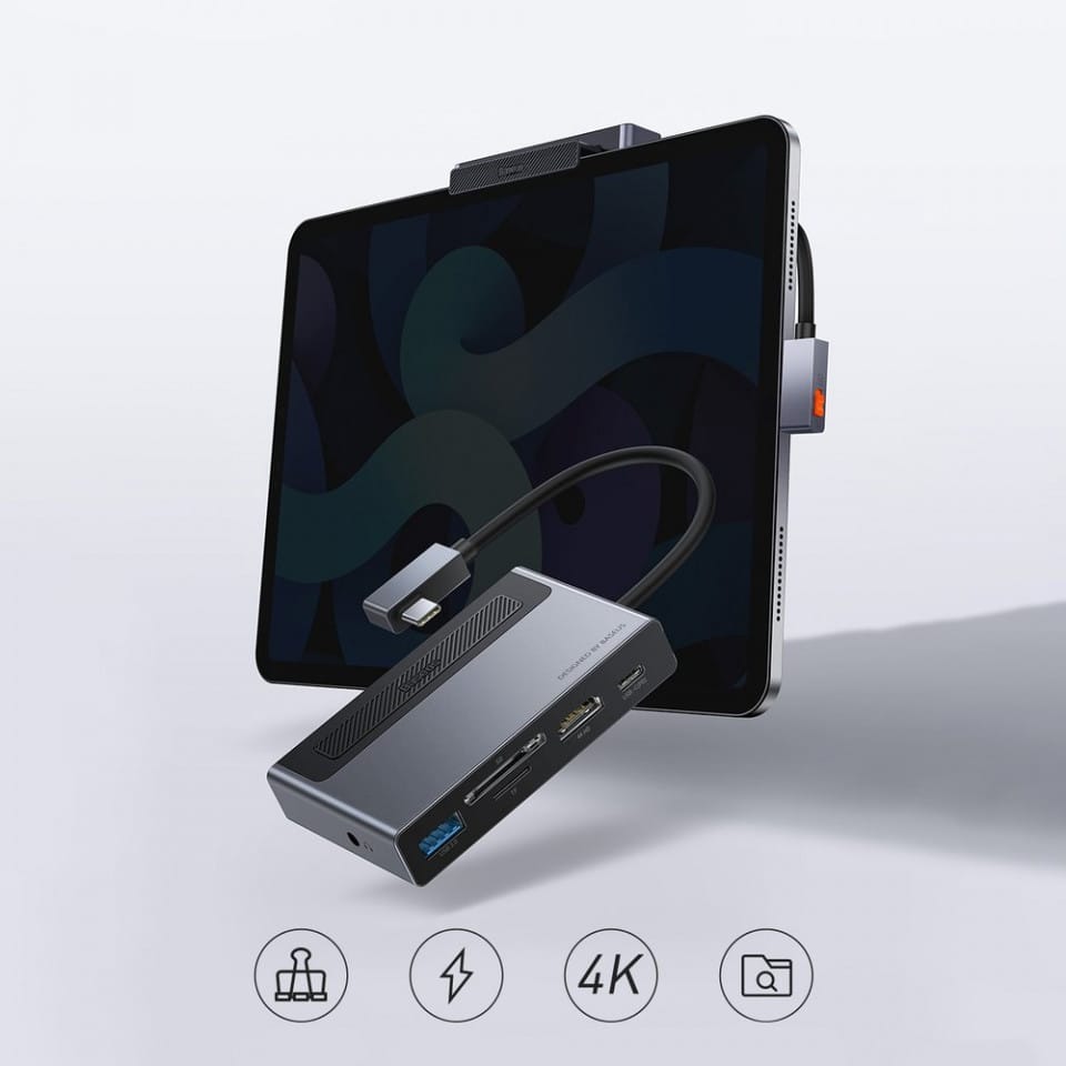 Docking Station Baseus CAHUB-DA0G USB-C Gri, HDMI 4K - imagine 7