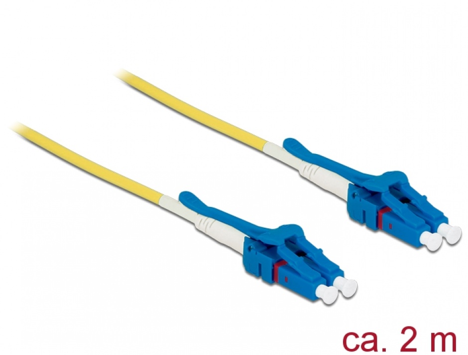 Cablu Fibra Optica Delock LC-LC OS2 2m Uniboot