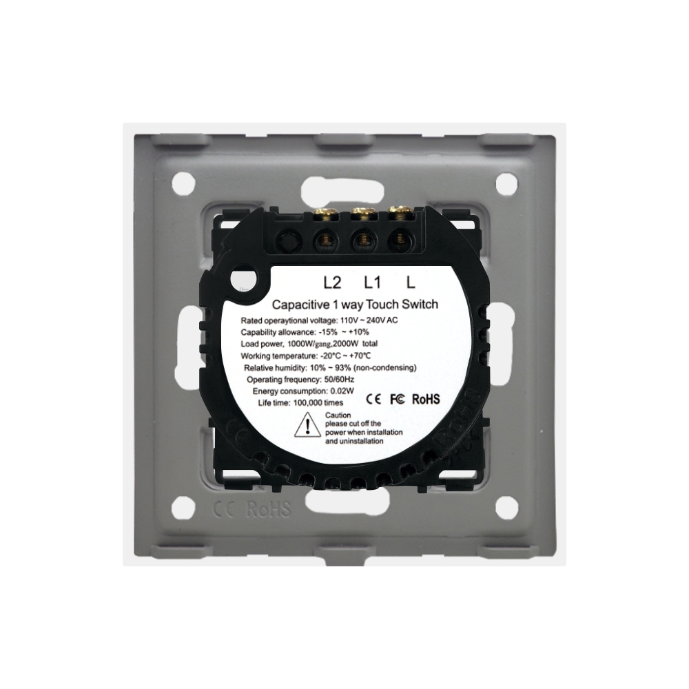 Intrerupator Touch Dublu Sticla Aluminiu, 1000W - imagine 4