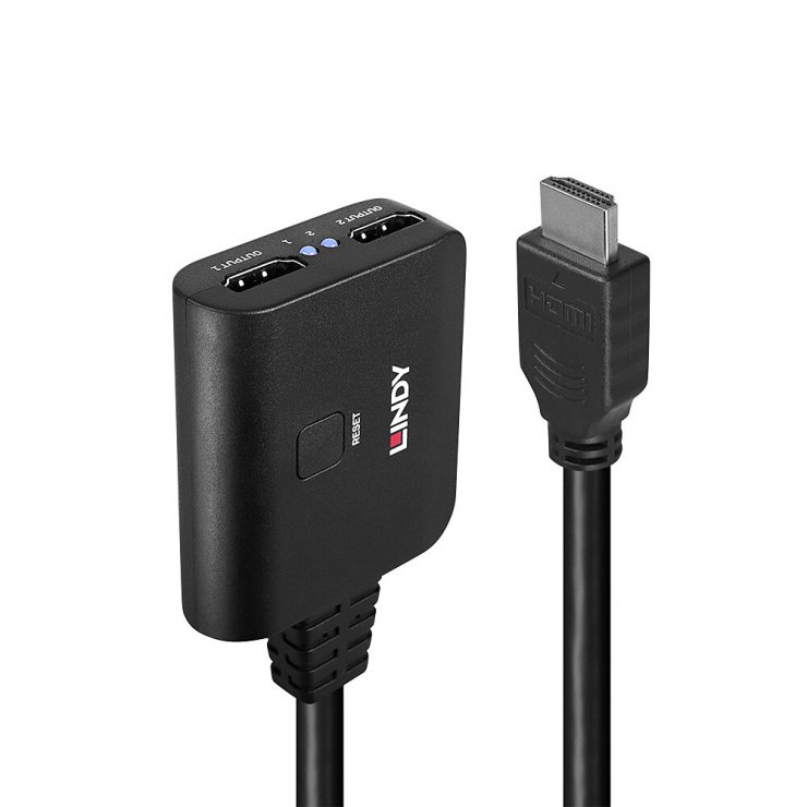 Splitter HDMI 4K60Hz 2 Porturi Lindy L38356