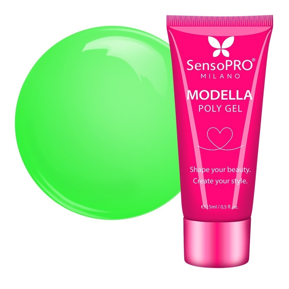 Polygel MODELLA SensoPRO Milano - Neon Lime, 15ml