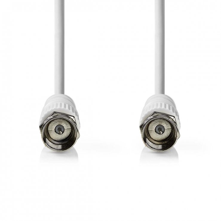 Cablu Antenă F-F 3m Nedis Alb, Calitate Superioară