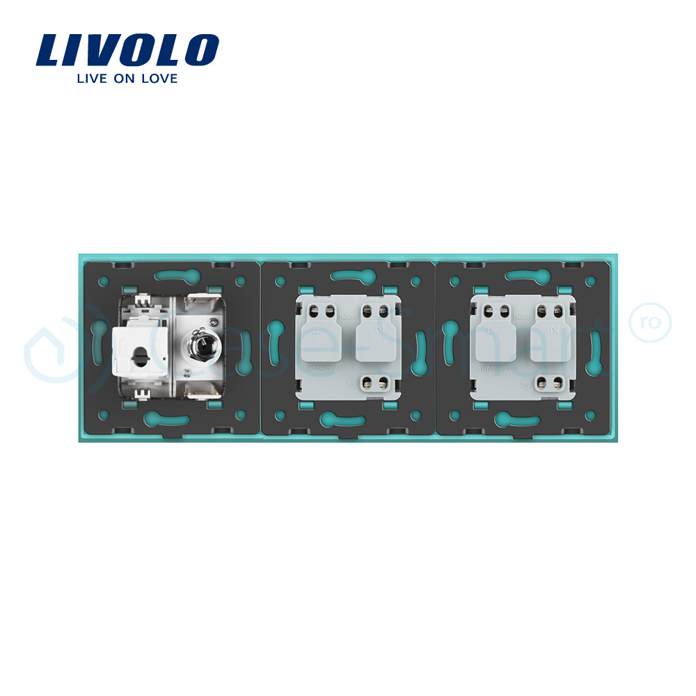 Priza Tripla Livolo Sticla: TV, Internet, 2xSchuko - imagine 13