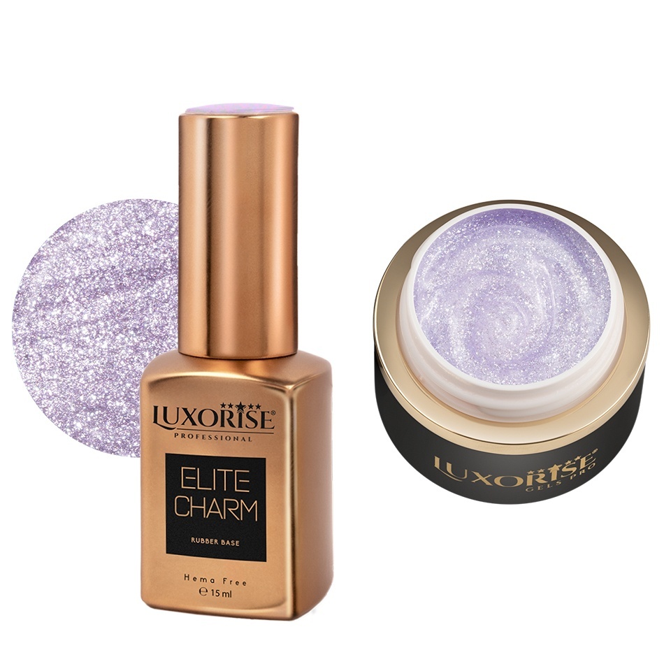 Set Gel Construcție și Rubber Base LUXORISE, 2 x 15 ml
