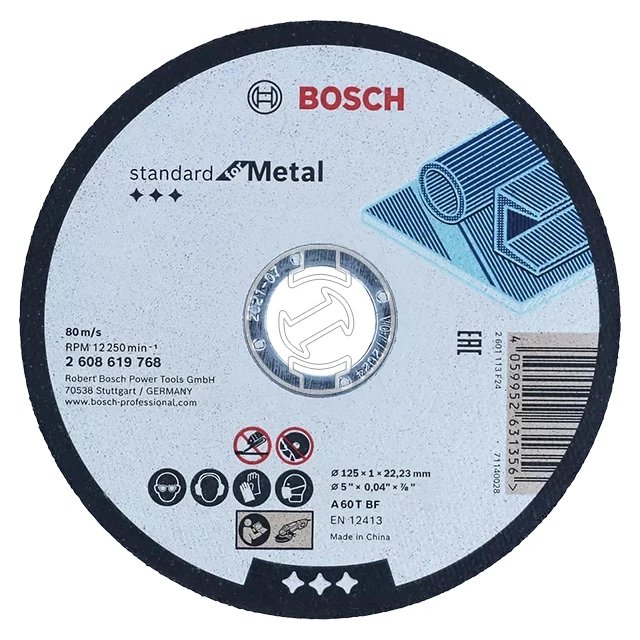Disc de tăiere metal Bosch 125 mm, Standard for Metal