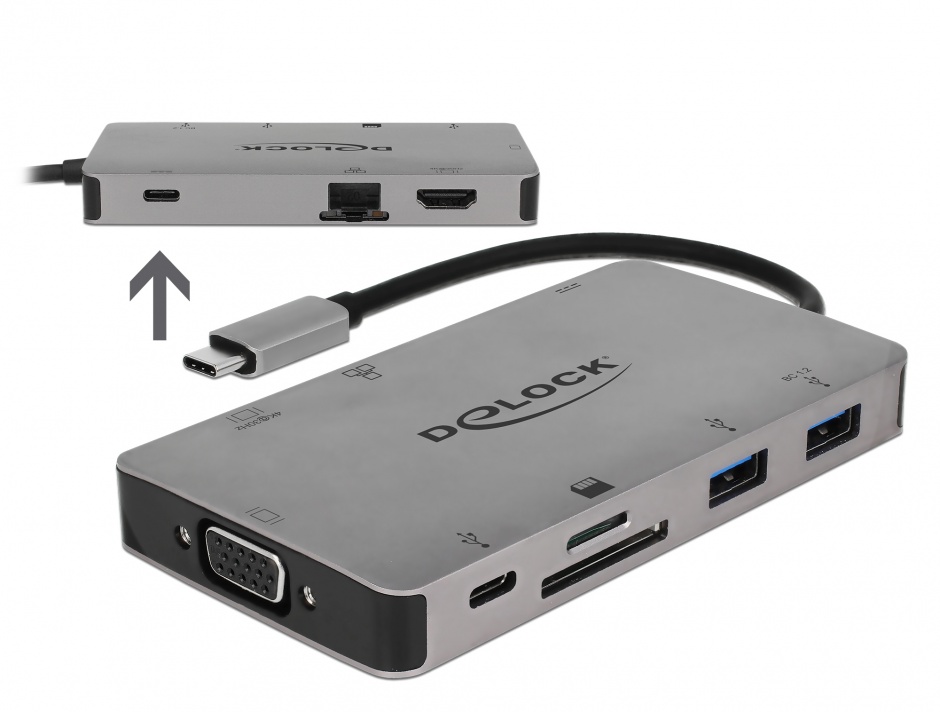 Docking Station USB-C Delock 87735, HDMI 4K, 100W PD