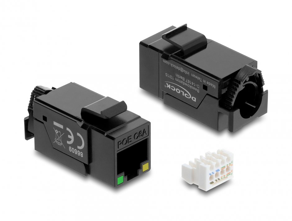 Modul Keystone RJ45 Cat.6A UTP cu PoE LED Delock 86609