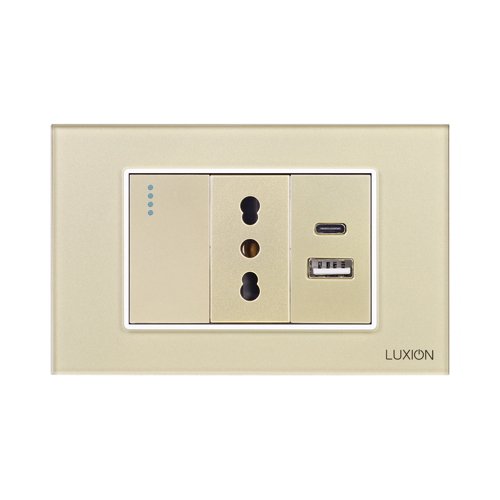 Întrerupător + Priză Îngustă USB A+C, IP44, LUXION - imagine 10