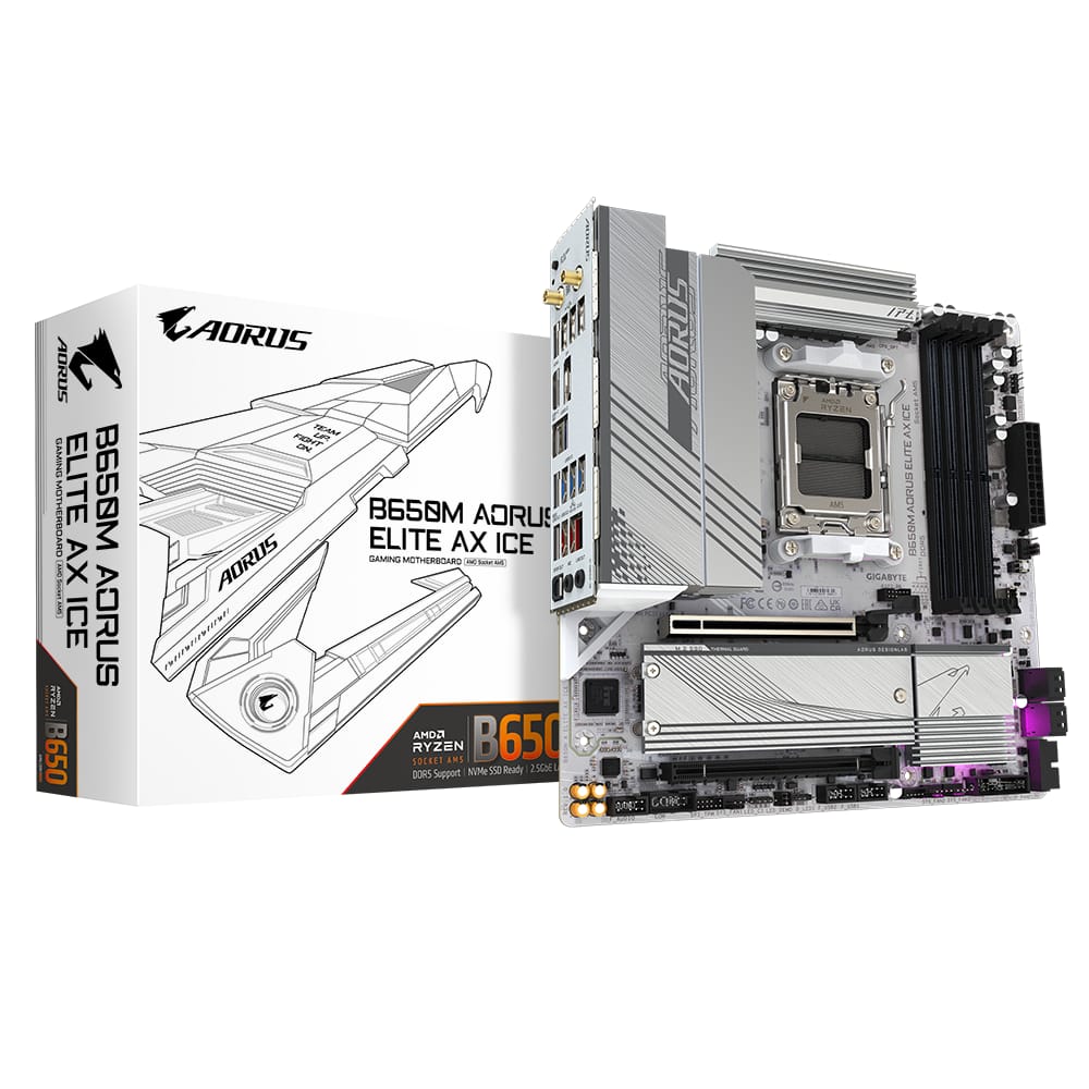 Placa de Baza Gigabyte B650M AORUS ELITE AX ICE AM5 mATX - imagine 4