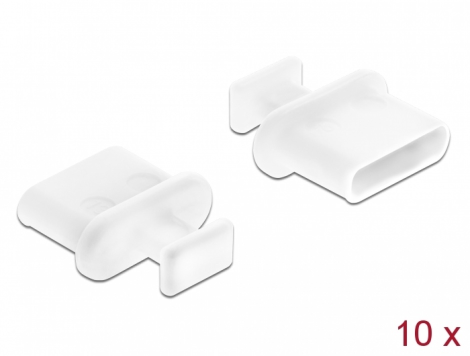 Capace Praf USB-C Alb Delock Set 10 Buc