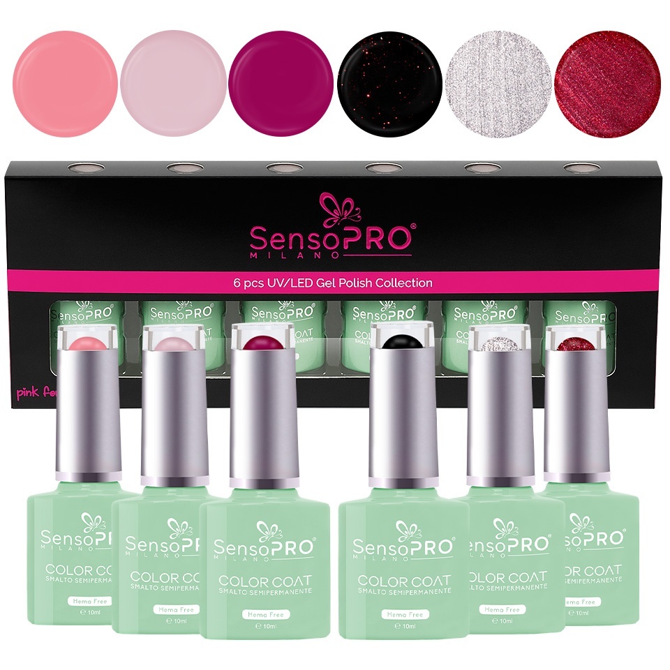 Set 6 Oje Semipermanente Hema Free 10ml SensoPRO Milano