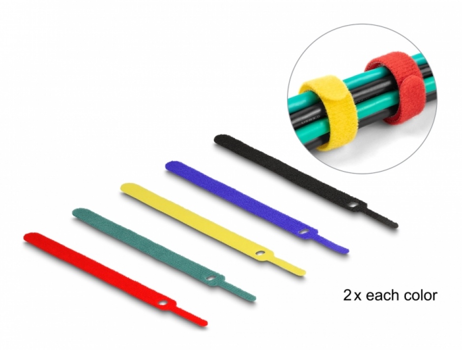 Set 10 Cureluse Delock cu Arici, Colorate, 150mm