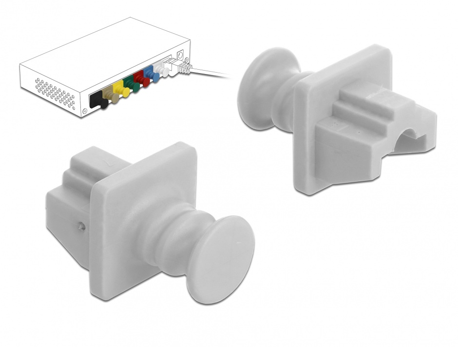 Set 10 Capace Praf RJ45 Delock Albe