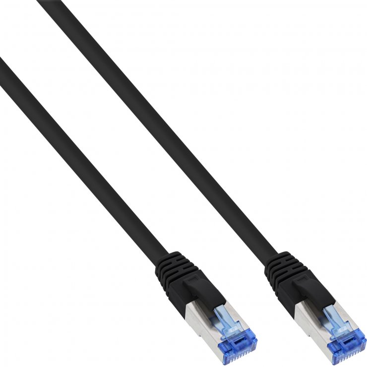 Cablu Patch Cord Cat.6A InLine, 0.25m, S/FTP, Negru
