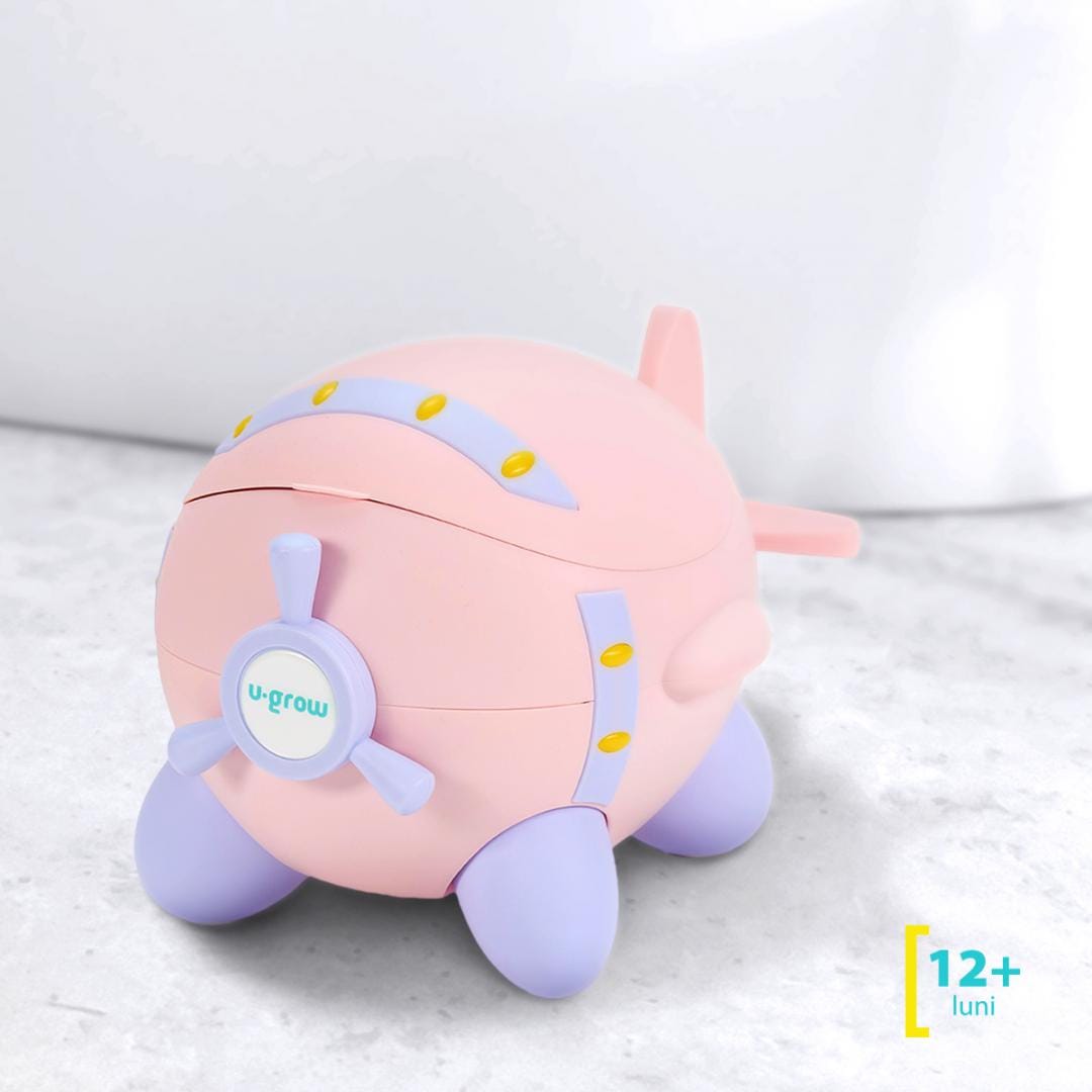 Olită Avion Roz U-Grow - Plimbare Interactivă pentru Copii - imagine 9