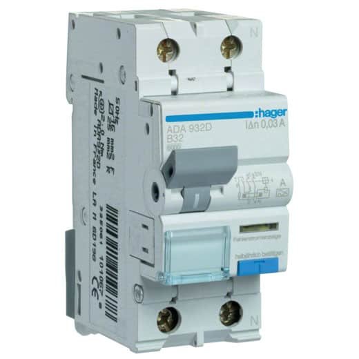 Hager ADA932D Disjunctor Diferential RCBO 32A Siguranta