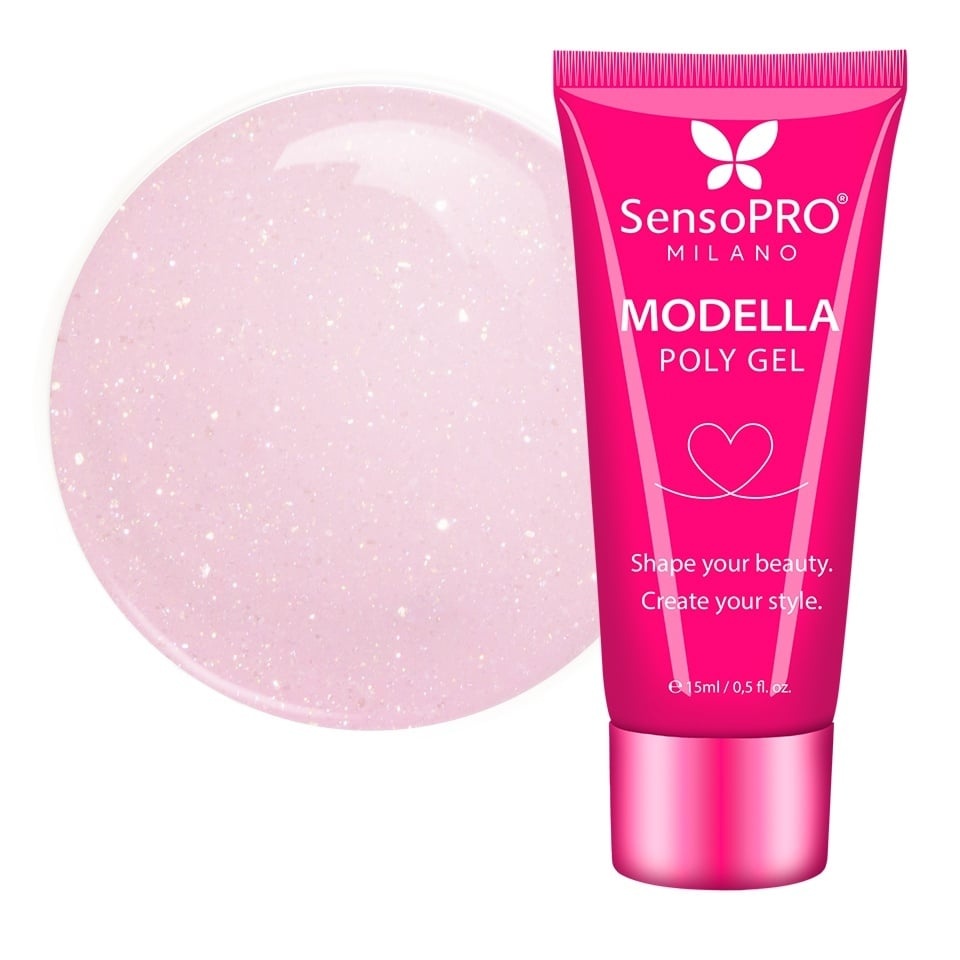 Polygel MODELLA SensoPRO Milano - Rose Twinkle, 15ml