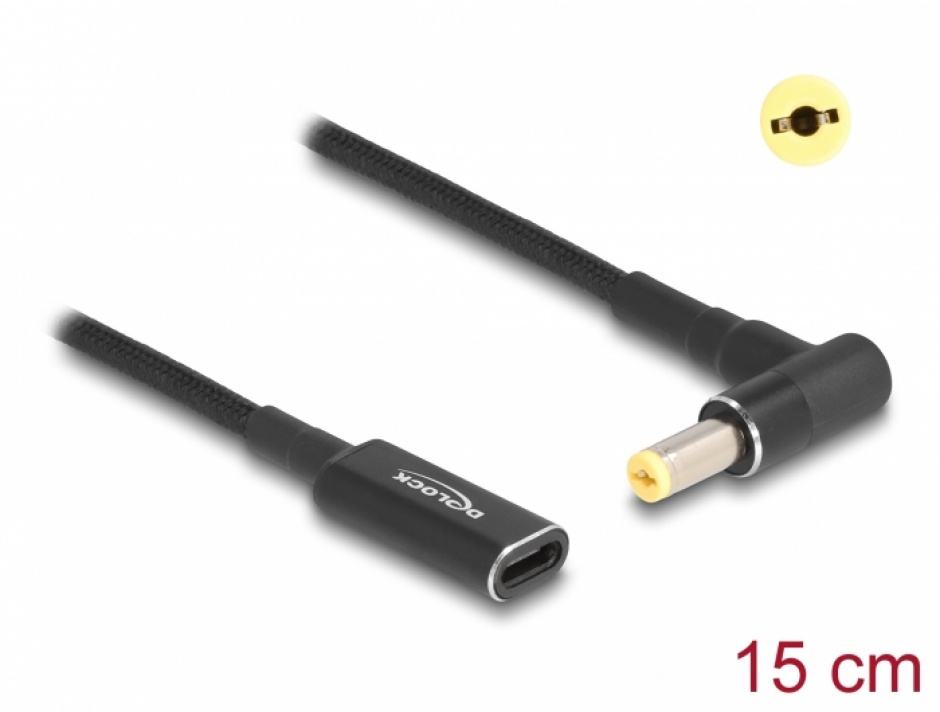Adaptor Delock USB-C la Acer, 90°, 0.15m