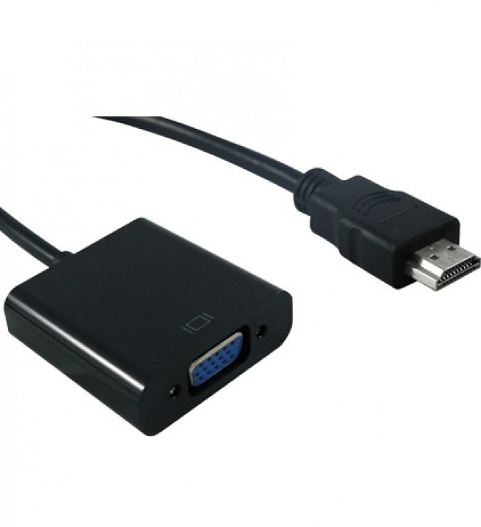 Adaptor Mycon HDMI la VGA, T-M 12cm, Negru
