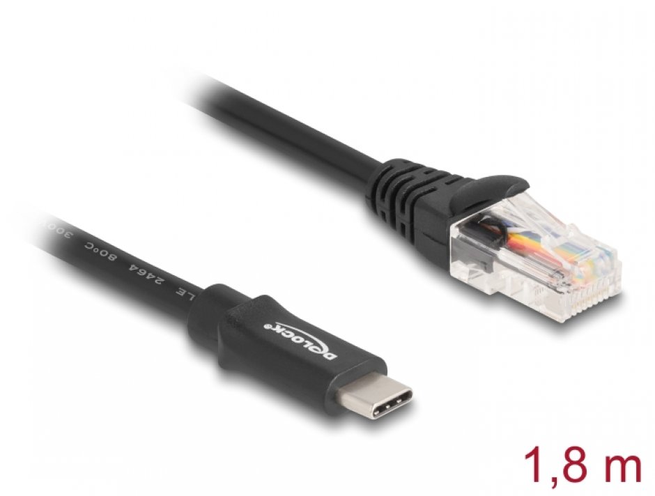 Cablu USB-C la Serial RJ45 FTDI Delock 1.8m