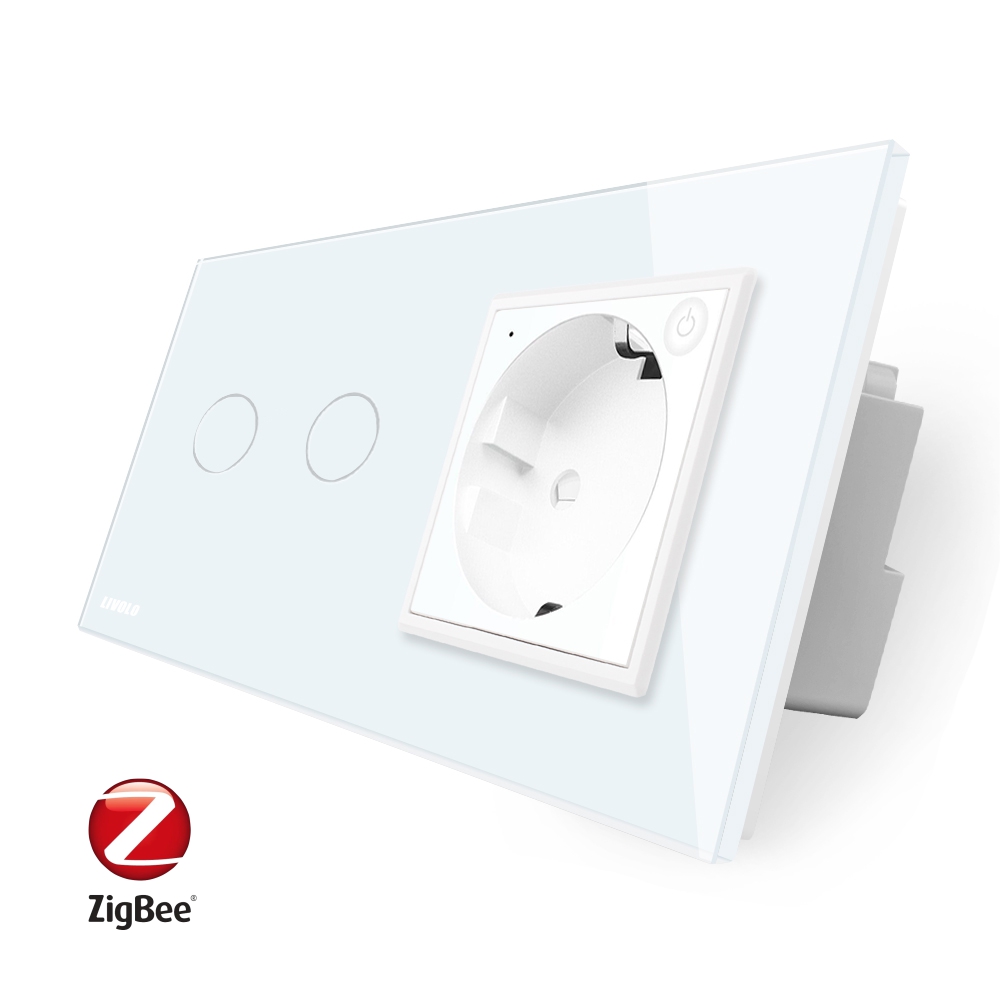 Intrerupator Dublu ZigBee + Priza Livolo