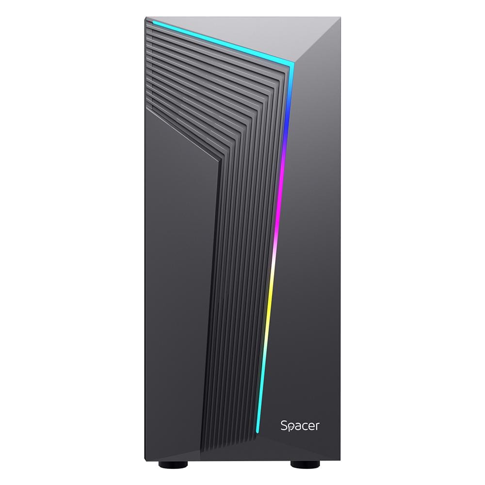 Carcasa SPACER WARRIOR Mid Tower ATX Negru - Gaming - imagine 3