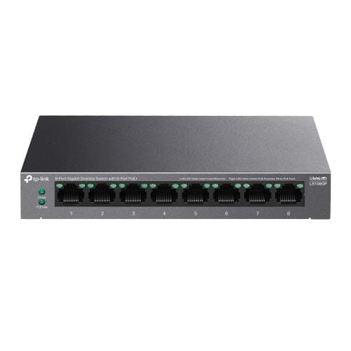 Switch TP-Link LS108GP 8-Port Gigabit PoE+ 62W - Rețea Profesionistă - imagine 2