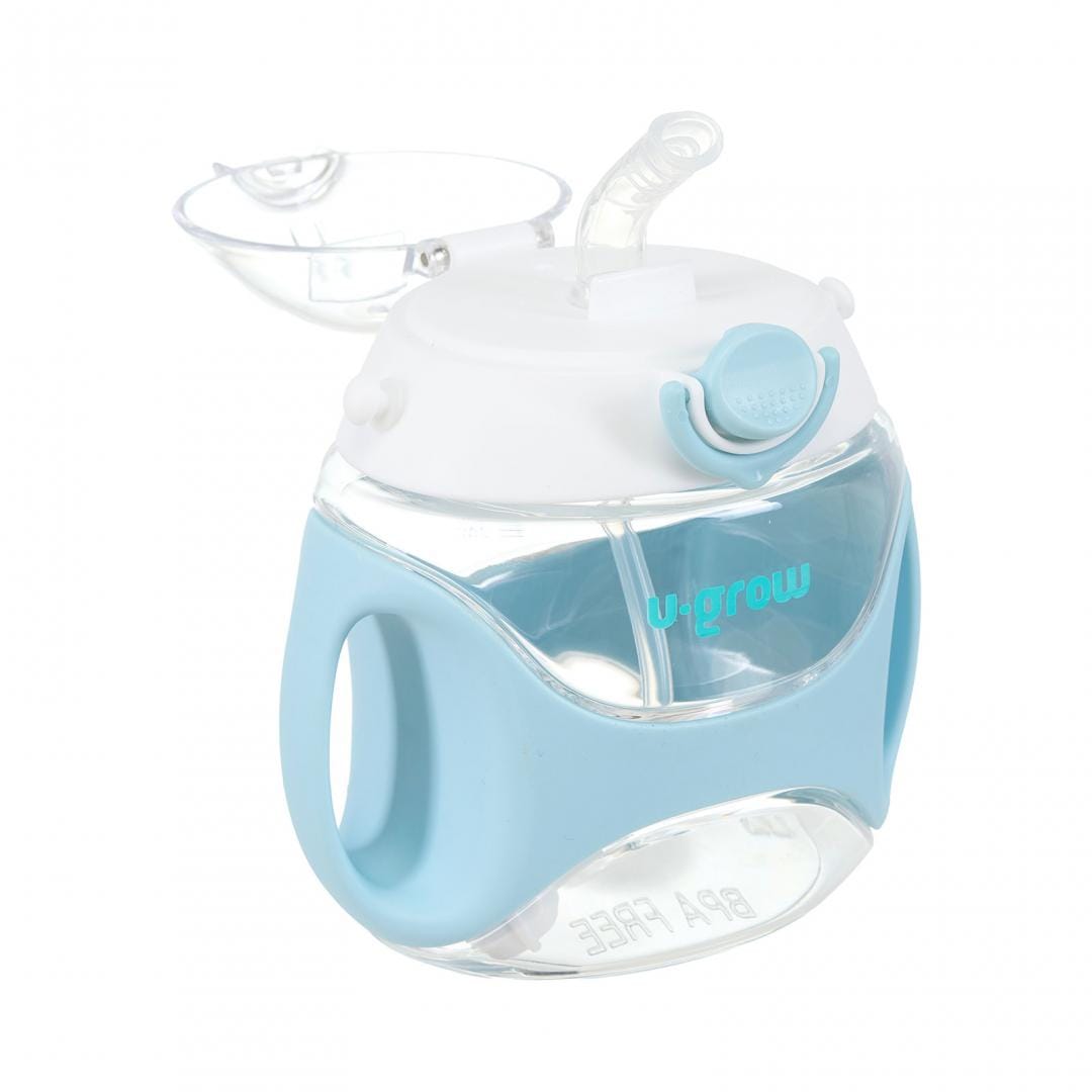 Sticlă Tritan cu Pai și Curea U-Grow 330ml Albastră - imagine 3