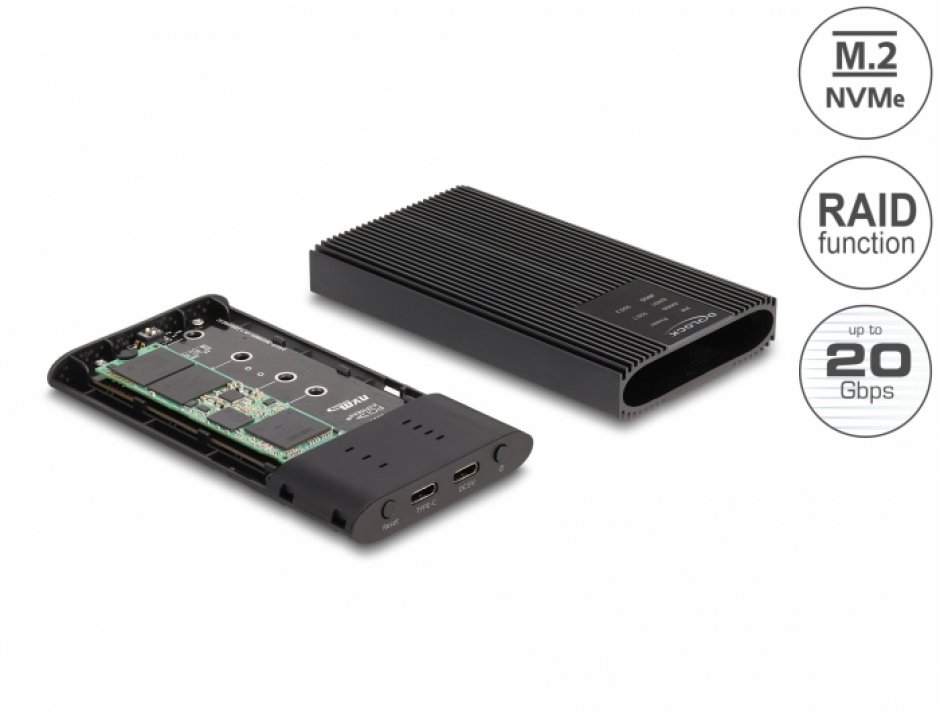 Delock 42022 Rack NVMe USB-C RAID 2x M.2