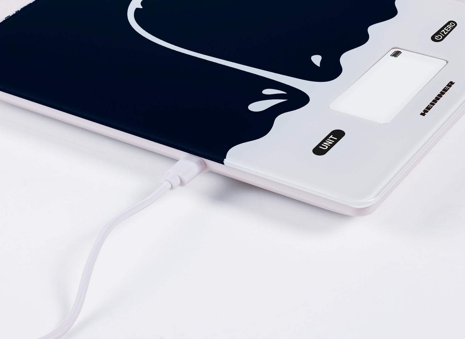 Cântar Bucătărie Heinner 5kg Digital cu USB-C Negru - imagine 2