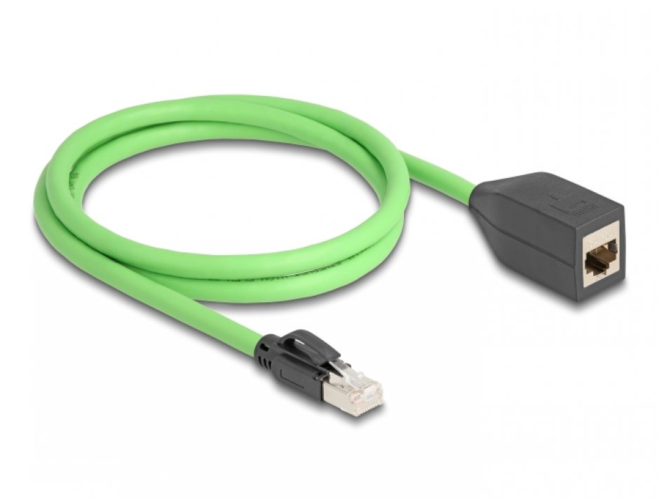Cablu RJ45 Delock 1m, Cat.6A SFTP, Industrial, Verde