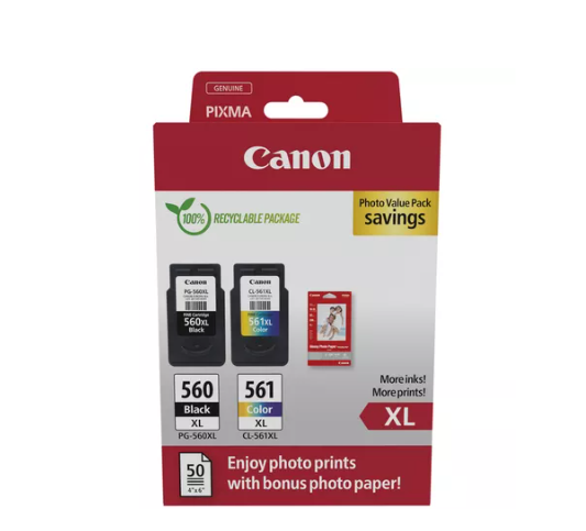 Cartuse Canon PG-560XL/CL-561XL Photo Value Pack + Hartie Foto