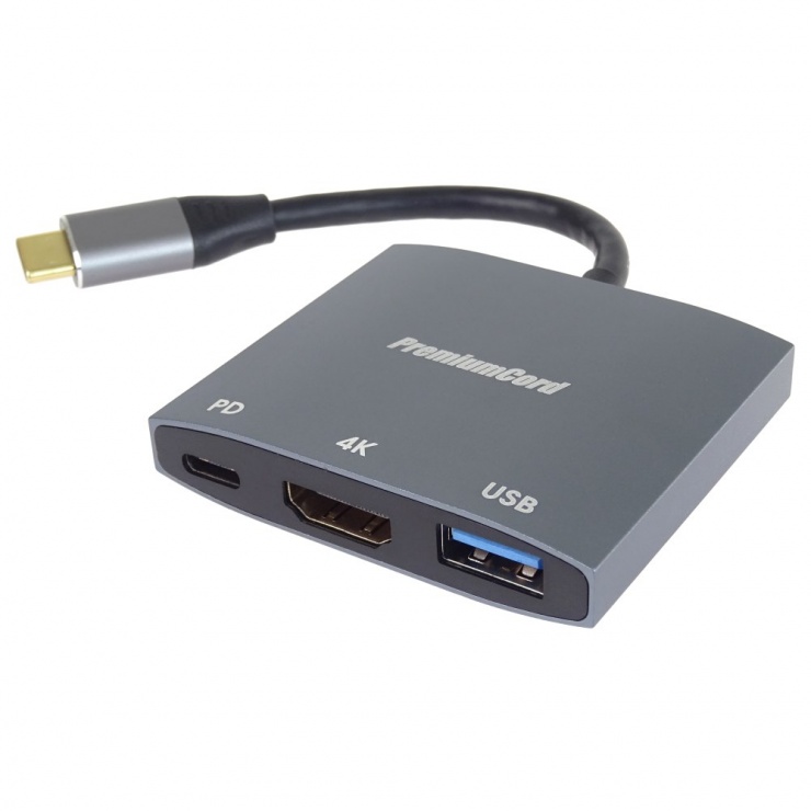 Adaptor USB-C la HDMI 4K + USB 3.0 & PD OEM
