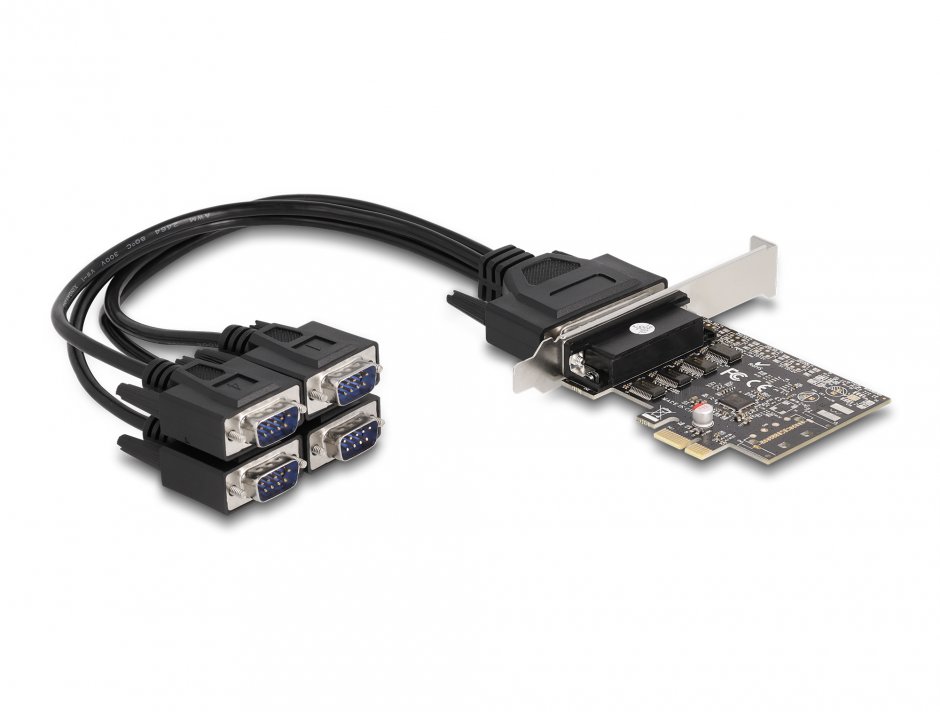 Placă PCI Express 4x RS-232 Delock 66324, Low Profile