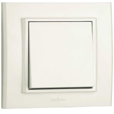 Întrerupător Ovivo Mina OV00421, 10A 250V, alb natural