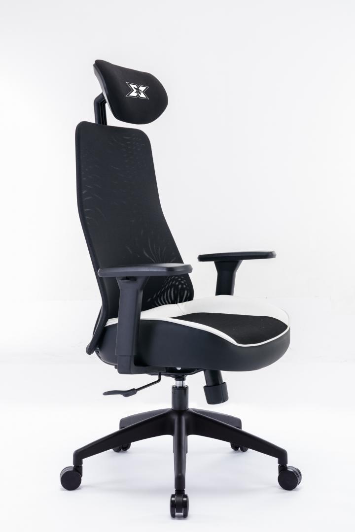 Scaun Gaming SERIOUX Kyrian Alb 150kg - Ergonomic Premium - imagine 3