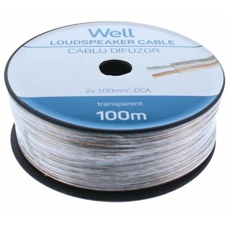 Cablu Difuzor Transparent 2x1mm², 100m Well