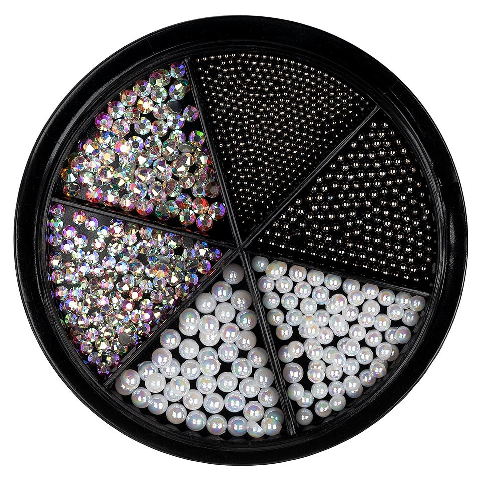 Strasuri Unghii LUXORISE Royal Silver & Black, 6 modele