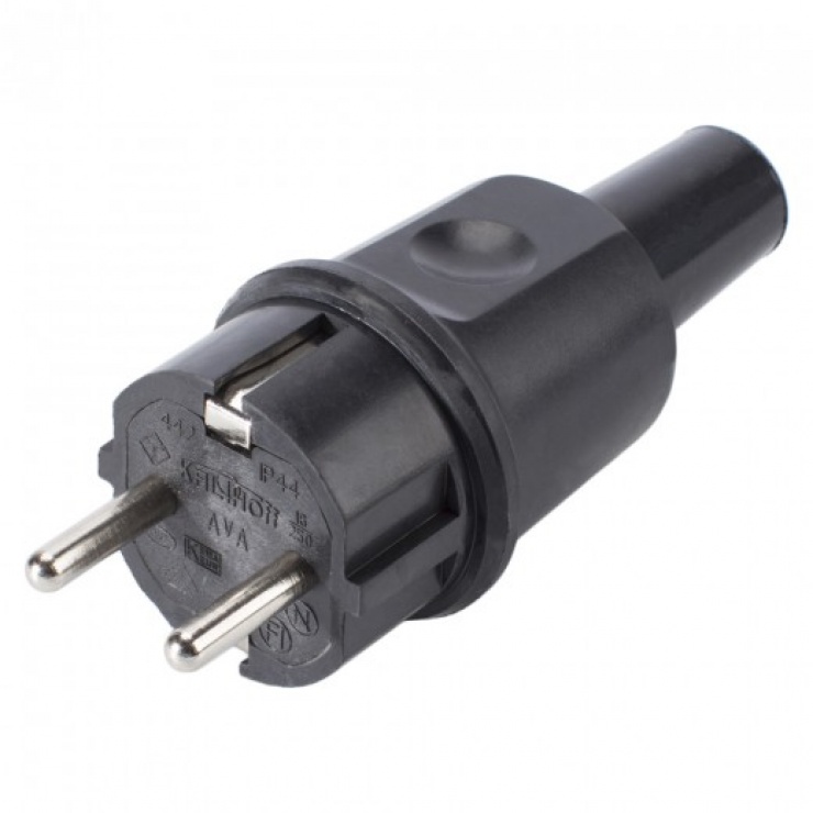 Stecher Schuko 16A, 2.5mm², Alb