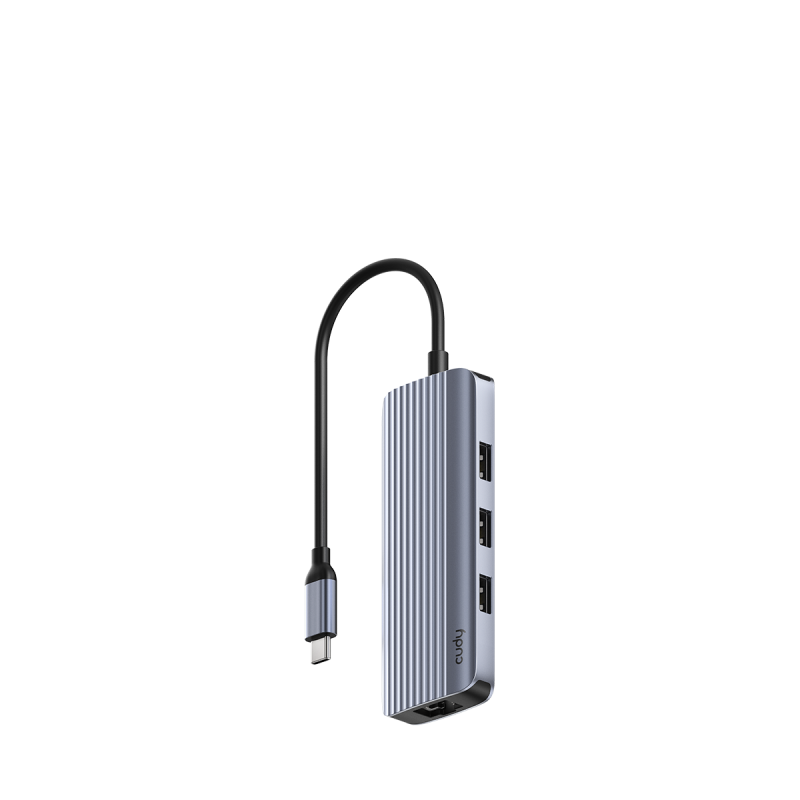 Hub USB-C 6-in-1 Cudy - HDMI 4K, Ethernet, 3x USB 3.0