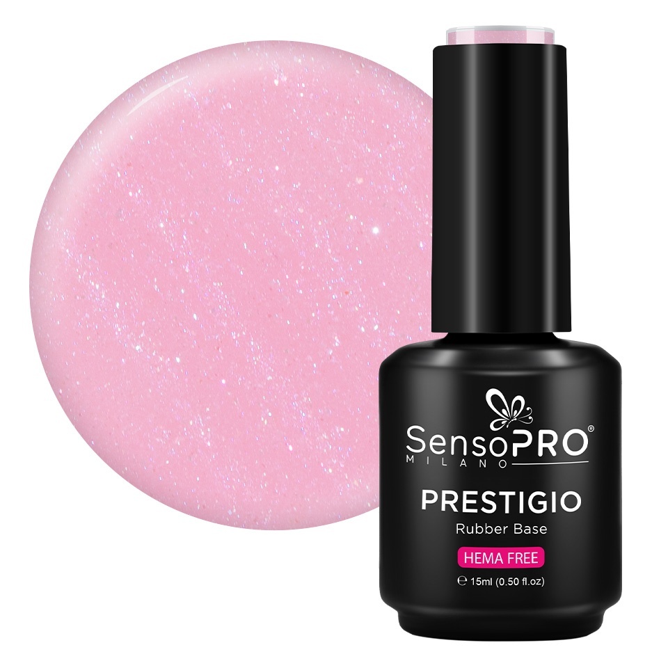 Rubber Base PRESTIGIO Cherry Blossom Hema Free 15ml - imagine 2