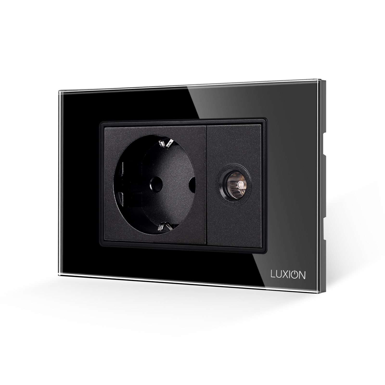 Priza Schuko + Priza TV cu Rama din Sticla LUXION, 3M - imagine 5
