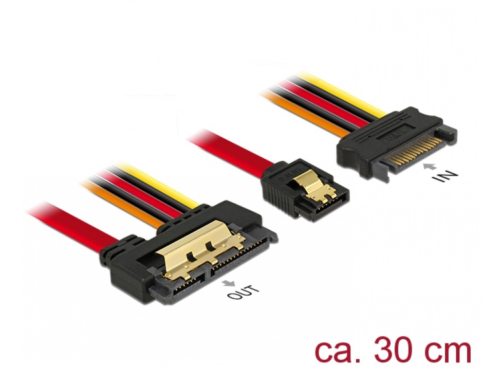 Cablu Delock SATA 22 pini 6Gb/s, 30cm
