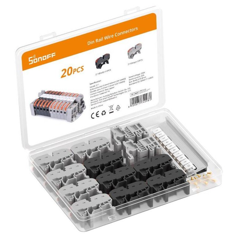 Set Sonoff Conectori DIN 20 buc - Conexiuni Rapide