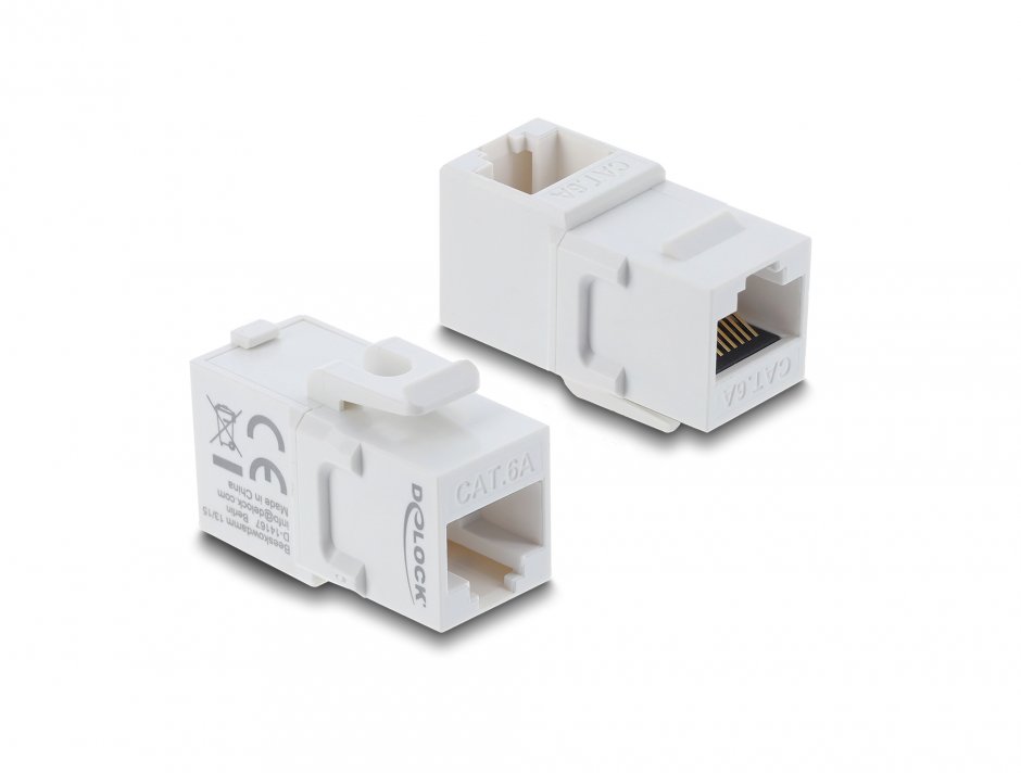 Keystone RJ45 Cat.6A 90° Alb Delock