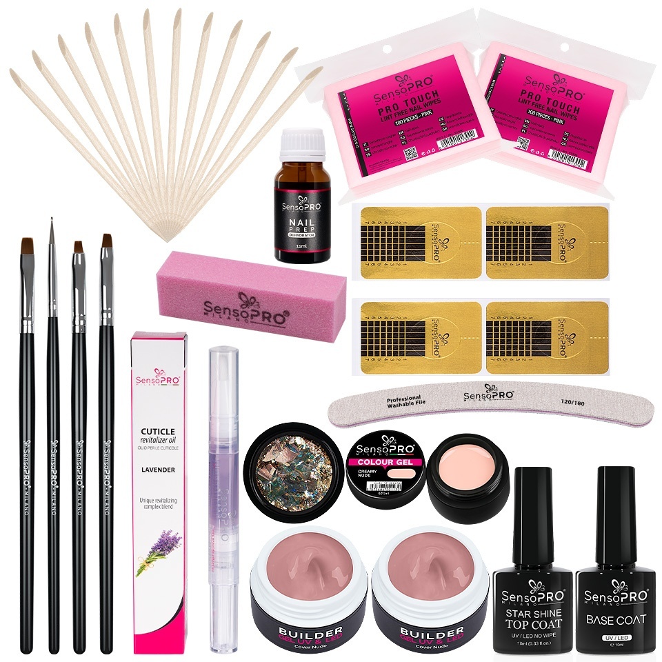 Kit Unghii Gel SensoPRO Milano + 4 Pensule Cadou