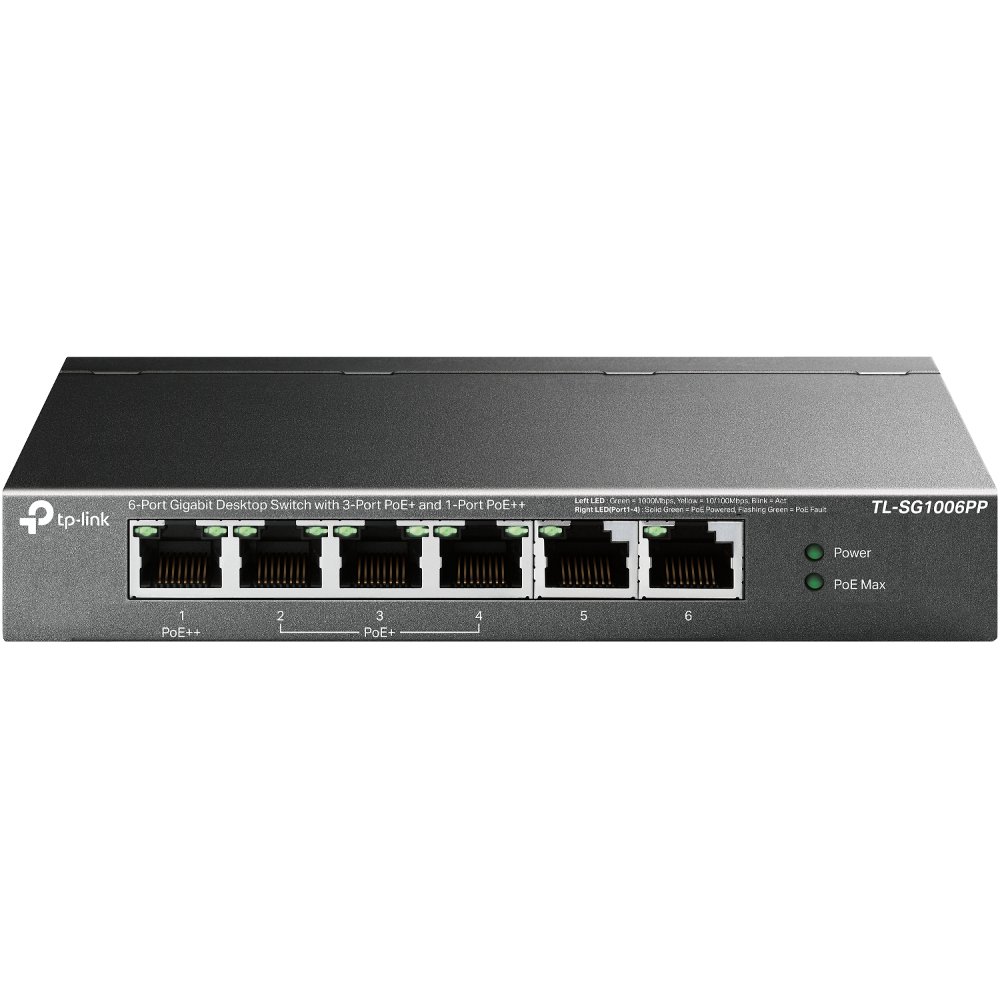 Switch TP-Link 6 Porturi PoE, Gigabit, Desktop