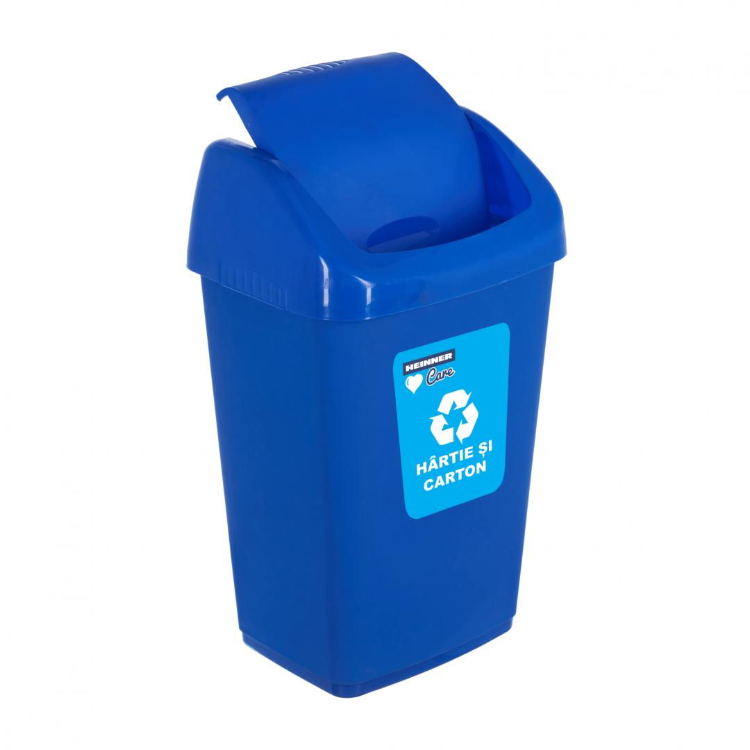 Cos Gunoi Reciclare Heinner 35L Albastru - Capac Batant