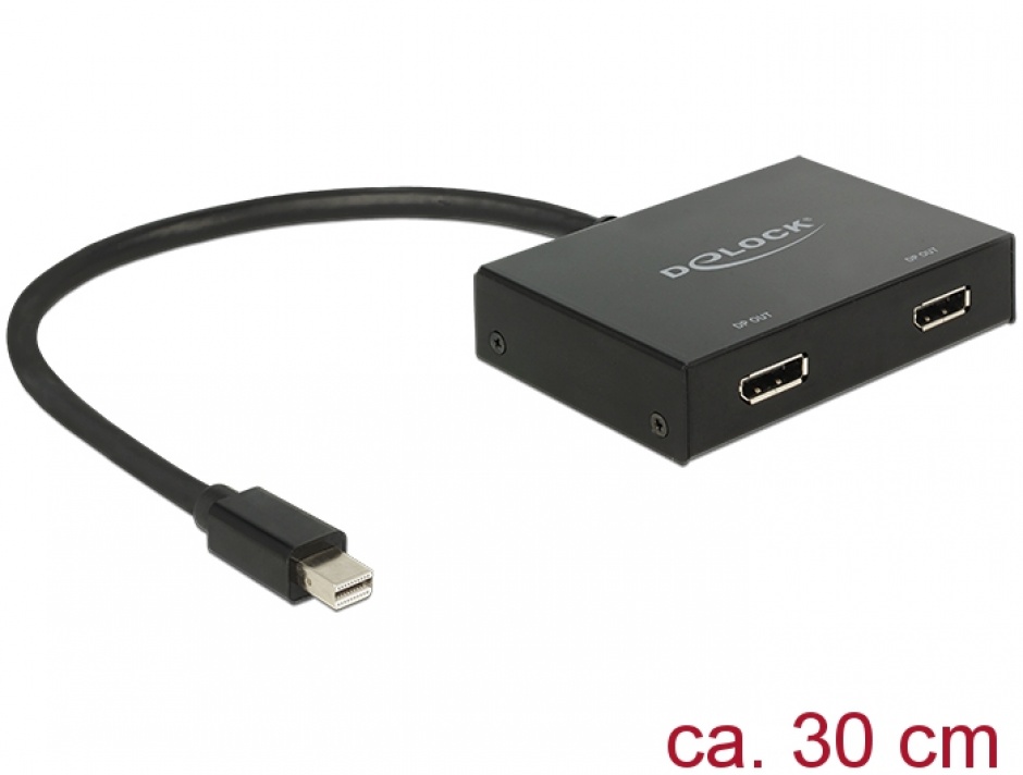Multiplicator Mini DP la 2x DP 4K, Delock